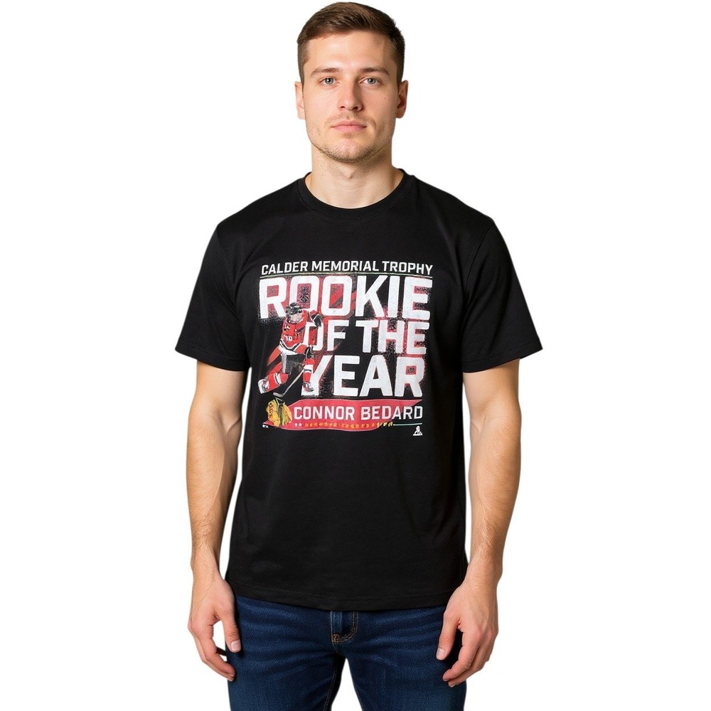 Connor Bedard Chicago Blackhawks Fanatics NHL Rookie of the Year T-Shirt XL NWOT